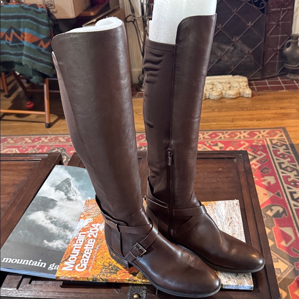 Vince Camuto Brown Leather Boots Paton over the knee - Picture 2 of 4